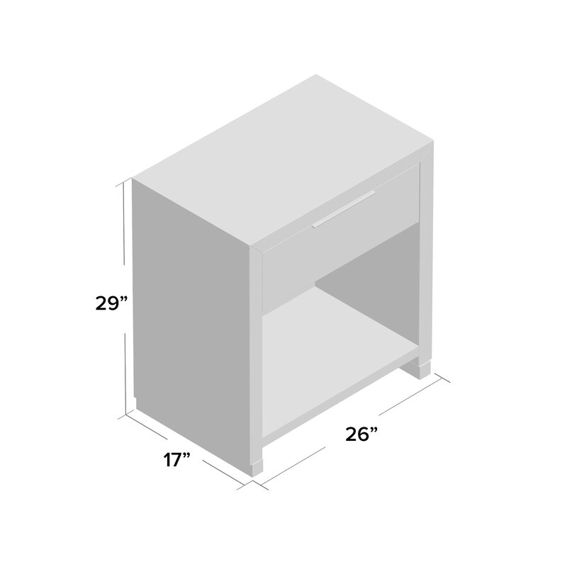 Delaplaine Keesee 1 Drawer Nightstand withy USB,  Scratch & Dent