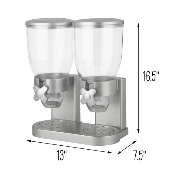 Double Cereal Dispenser - Silver