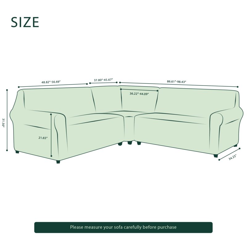 Elastic Corner Combo Box Cushion Sofa Slipcover, sectional, grey