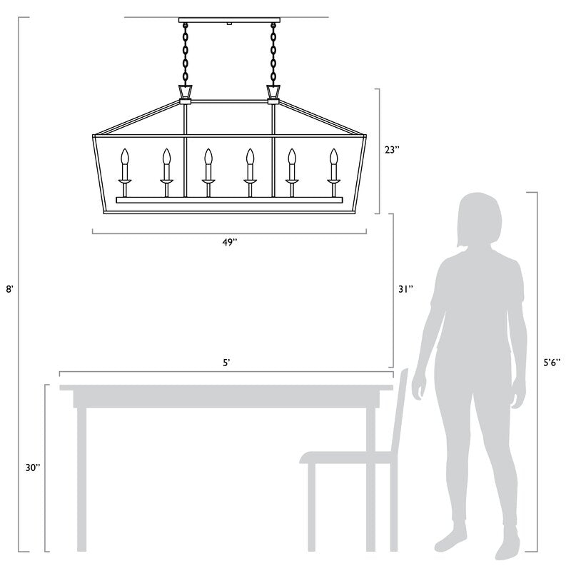 Evenie 6 - Light Kitchen Island Linear Pendant *SALE*