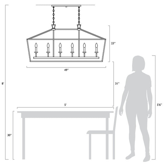 Evenie 6 - Light Kitchen Island Linear Pendant *SALE*