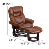 Contemporary Multi Position Recliner, brown