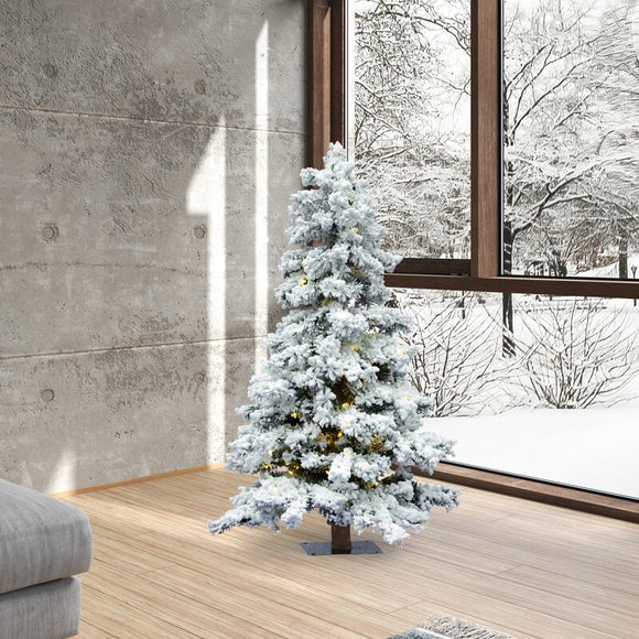 6' Flocked Spruce Alpine Artificial Christmas Tree