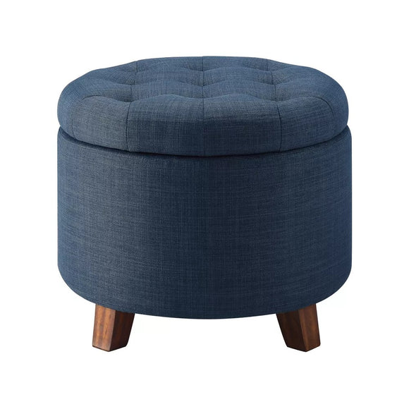 Tufted Round Storage Ottoman