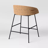 Woven Backed Counter Height Barstool with Cushion