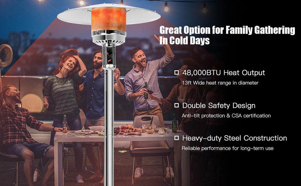 Garden Propane Standing LP Gas Steel Accessories Heater, 1 Box unassembled, reg $259.99