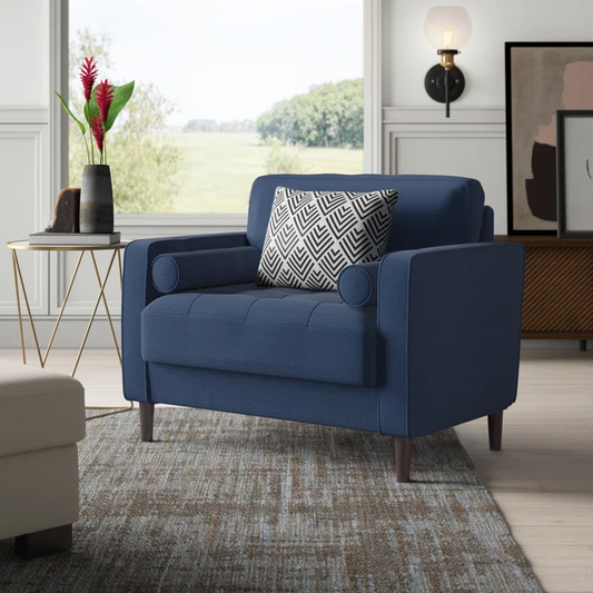 Garren 39.8" Square Arm Tufted Club Chair, Chair extra wide