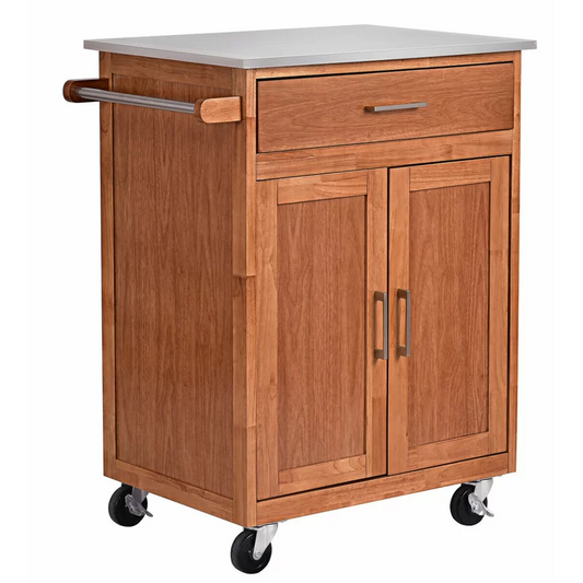 Gremillion 26'' Wide Rolling Kitchen Cart with Stainless Steel Top, assembled, scratch & Dent
