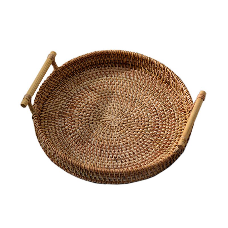 Handmade Rattan Round Woven Basket