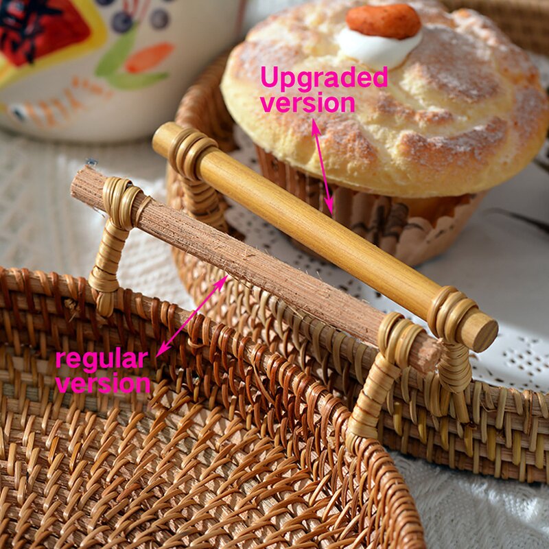 Handmade Rattan Round Woven Basket