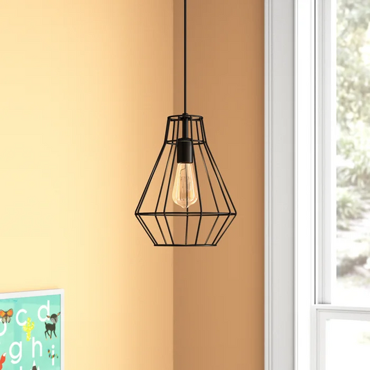 Harmen 1 Light Geometric Pendant, Black