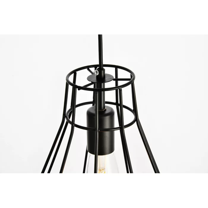 Harmen 1 Light Geometric Pendant, Black