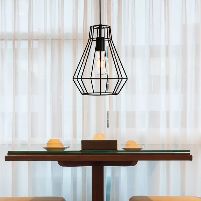 Harmen 1 Light Geometric Pendant, Black