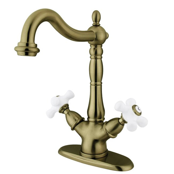 Vintage Brass Heritage Vessel Sink Bathroom Faucet - drain kit not included