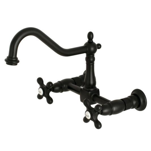 Heritage Wall Mount Bridge Faucet, Antique Black