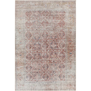 Isabella Oriental Machine Woven Area Rug in Rust