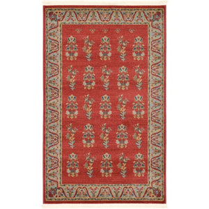 Jaeden Oriental Area Rug in Red