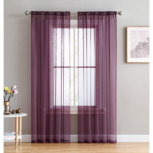 Janell Sheer Rod Pocket Curtain Panels (Set of 2)