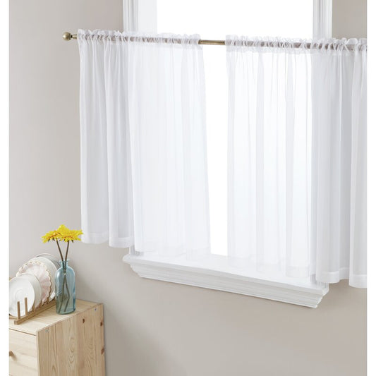 Janell Solid Sheer Rod Pocket Curtain Panels (Set of 2)