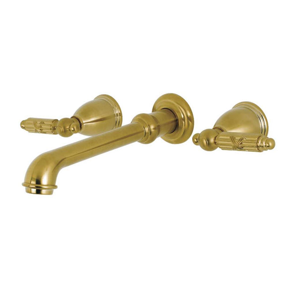 Kingston Brass - KS7127GL - 8-Inch Center Wall Mount Bathroom Faucet, Brushed Brass