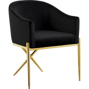 Krista  Black Velvet Upholstered Arm Chair