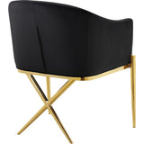 Krista  Black Velvet Upholstered Arm Chair