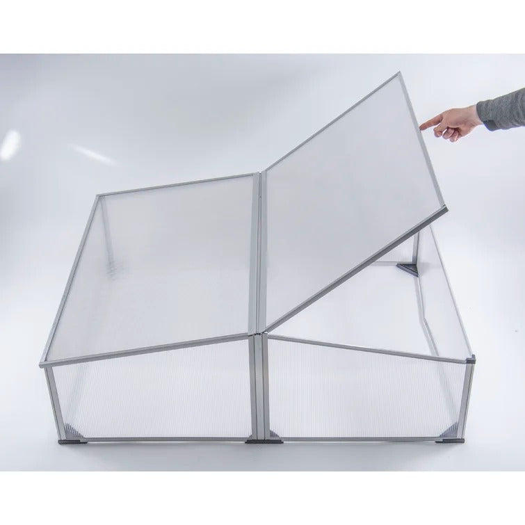 Machrus Ogrow Easy-To-Assemble 39" Square Aluminum Cold Frame Greenhouse