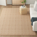 Malaya Chevron Indoor / Outdoor Area Rug in Beige