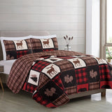 Mcdougald Standard Cotton Reversible Traditional Quilt Set - QUEEN