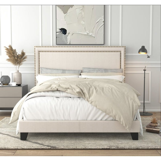 Misael Tufted Low Profile Standard Bed - QUEEN