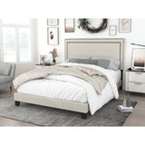 Misael Tufted Low Profile Standard Bed - QUEEN