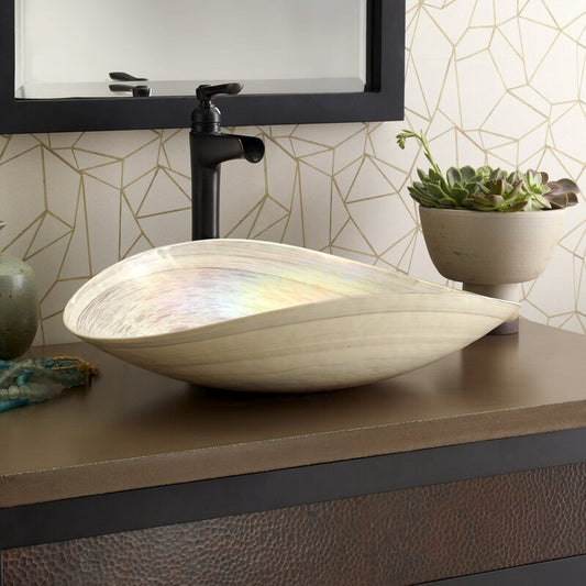Murano Glass Oval Vessel Bathroom Sink