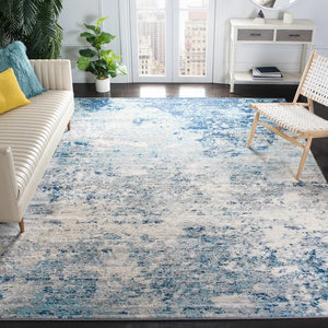 N'keal Abstract Area Rug in Light Grey/Blue - 5'3" x 7'6"