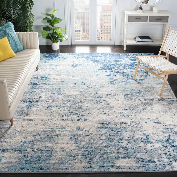 N'keal Abstract Area Rug in Light Grey/Blue - 5'3