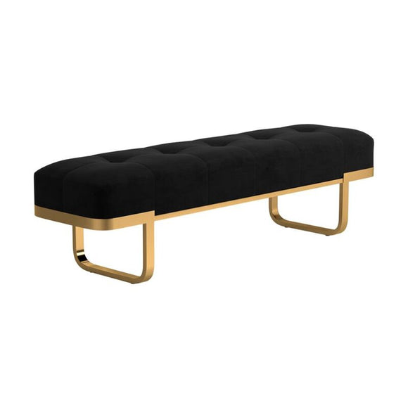 Nordberg Black / Brass Luxery Upholstered Bench, 60``