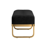 Nordberg Black / Brass Luxery Upholstered Bench, 60``