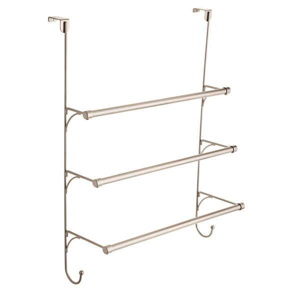 over the door towel rack, not exactly as illustrated, silver