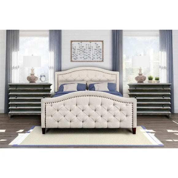 SPECIAL, Upholstered Bed - QUEEN *assembled, internal marks from assembly