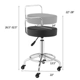 Pneumatic Work Stool Rolling Swivel Task Chair - HW66217BK