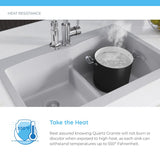 Quartz Granite 32`` x 19`` double undermount sink, black