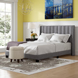 Herman Grey Panel Bed, Queen - Complete Bed, no mattress