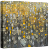 'Rain Abstract VI' Print on Wrapped Canvas in Black/Grey/Yellow