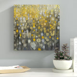 'Rain Abstract VI' Print on Wrapped Canvas in Black/Grey/Yellow