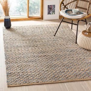 Reinheimer Handmade Flatweave Jute/Sisal BLUE / NATURAL Area Rug - 4' X 4'