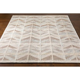 Roden Chevron Hand Knotted Beige/Grey Area Rug