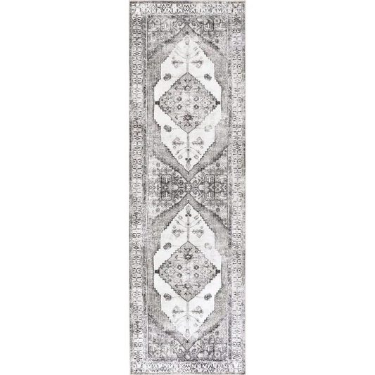 Teo Oriental Runner, Light grey,  2`6 x 8`