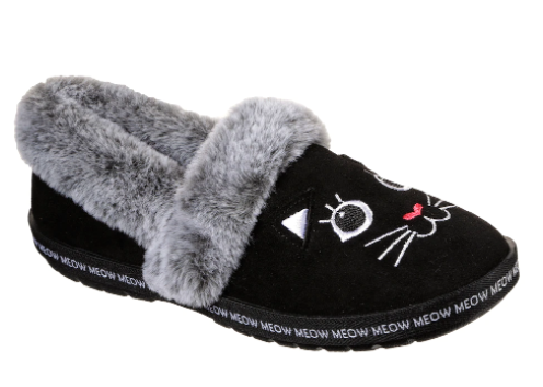 Skechers Too Cozy Meow Mem Foam Slippers - Black - Size 10