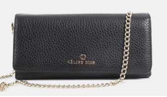Celine Dion Leather Wallet - Black