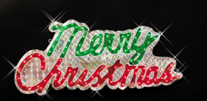 Northlight 46" Sparkling Holographic "Merry Christmas" Sign Outdoor Decoration