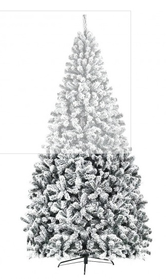 9 Feet Unlit,  Artificial Christmas Tree with Premium Snow Flocked Hinged, CLEARANCE FINAL SALE
